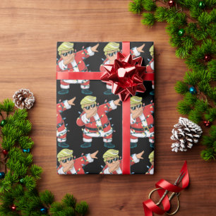 Grappige Trump Dabbing Kerstman Trump Kerstverlich Cadeaupapier