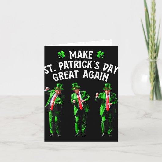 Grappige Trump Dance St. Patrick's Day Pyjama's Tr Kaart (Voorkant)