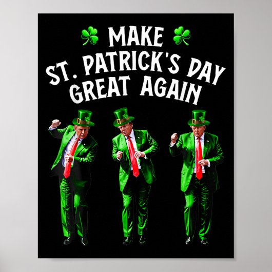 Grappige Trump Dance St. Patrick's Day Pyjama's Tr Poster (Voorkant)