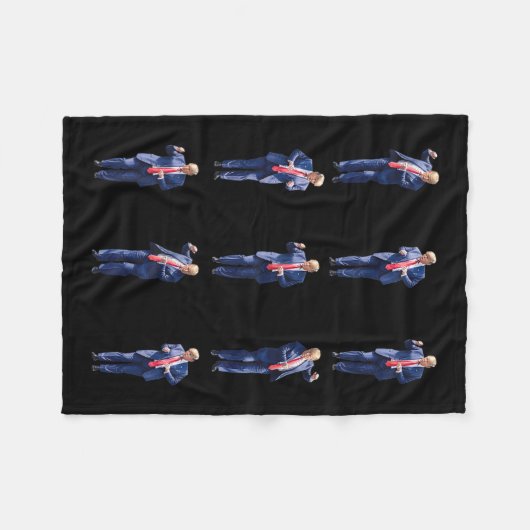 Grappige Trump dans dansen als een misdadiger stem Fleece Deken (Voorkant (Horizontaal))