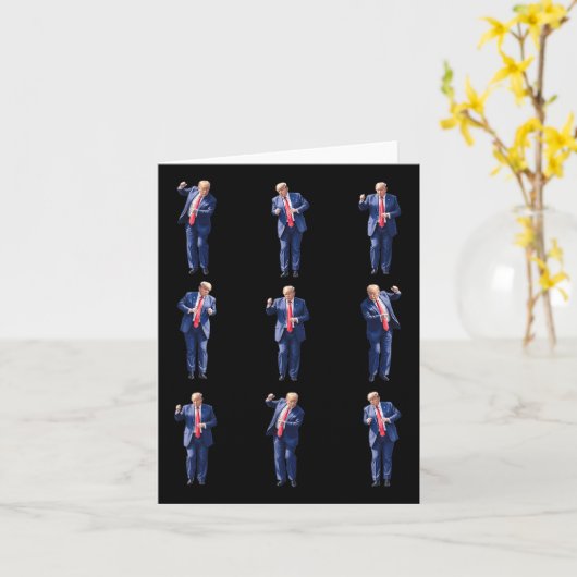 Grappige Trump-dans Dansen Als Een Misdadiger Stem Kaart (Gele Bloem)