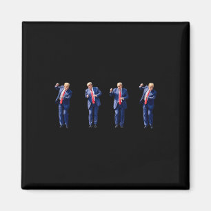 Grappige Trump dans dansen als een misdadiger stem Magneet