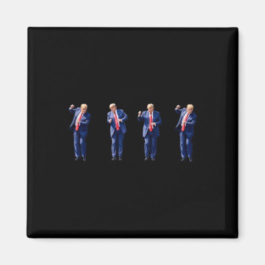 Grappige Trump dans dansen als een misdadiger stem Magneet (Voorkant)