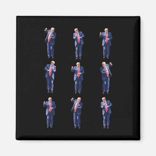 Grappige Trump dans dansen als een misdadiger stem Magneet (Voorkant)