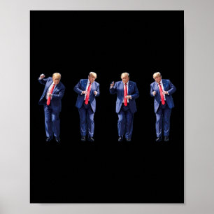 Grappige Trump-dans Dansen als een misdadiger Stem Poster