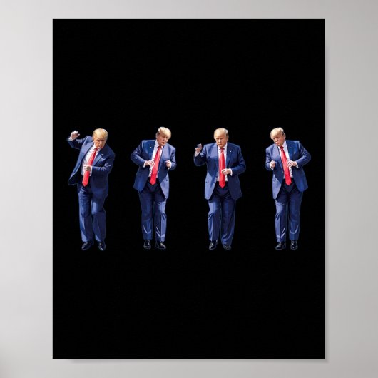 Grappige Trump dans dansen als een misdadiger stem Poster (Voorkant)