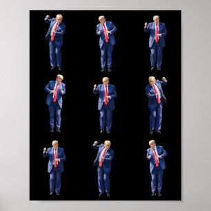 Grappige Trump dans dansen als een misdadiger stem Poster