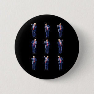 Grappige Trump-dans Dansen als een misdadiger Stem Ronde Button 5,7 Cm