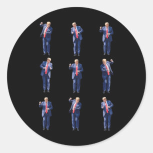 Grappige Trump dans dansen als een misdadiger stem Ronde Sticker