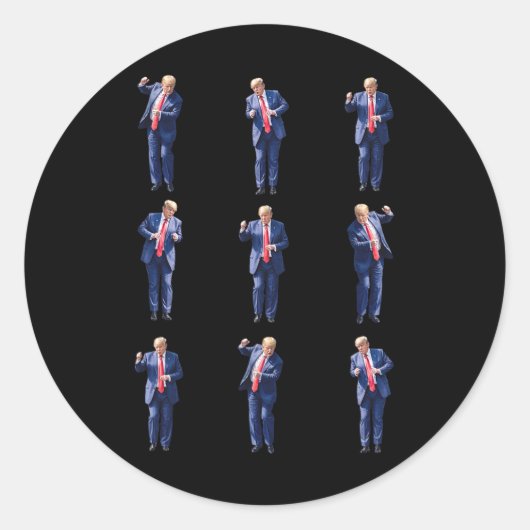 Grappige Trump dans dansen als een misdadiger stem Ronde Sticker (Voorkant)