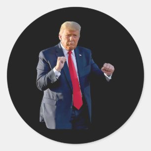 Grappige Trump dans dansen als een misdadiger stem Ronde Sticker