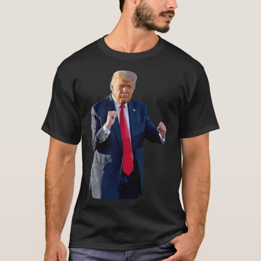 Grappige Trump dans dansen als een misdadiger stem T-shirt (Voorkant)