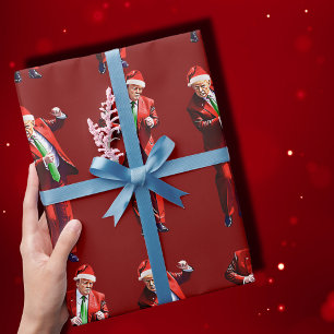 Grappige Trump Dans Kerstman Kerstmis Cadeaupapier