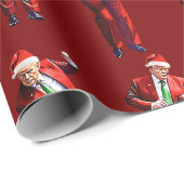 Grappige Trump Dans Kerstman Kerstmis Cadeaupapier (Rol Hoek)