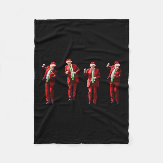 Grappige Trump Dans Kerstman Kerstmis Fleece Deken (Voorkant)