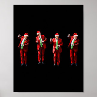 Grappige Trump Dans Kerstman Kerstmis Poster