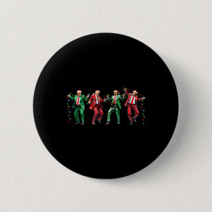 Grappige Trump Dans Kerstman Kerstmis Ronde Button 5,7 Cm