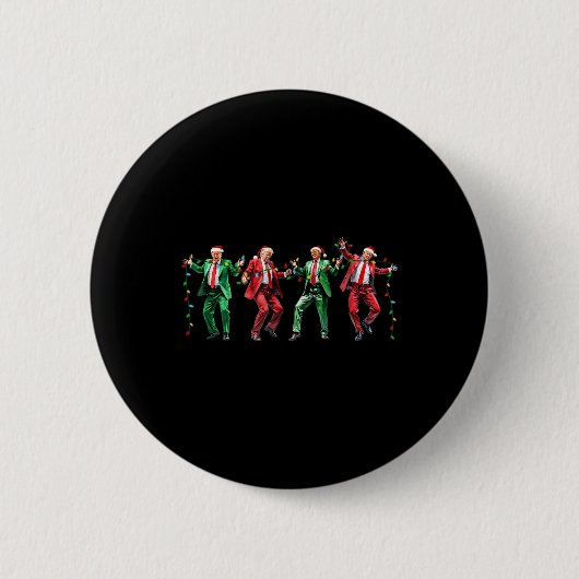 Grappige Trump Dans Kerstman Kerstmis Ronde Button 5,7 Cm (Voorkant)
