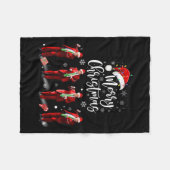 Grappige Trump Dans Kerstman Vrolijk Kerstfeest Fleece Deken (Voorkant (Horizontaal))