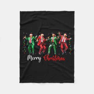 Grappige Trump Dans Kerstman Vrolijk Kerstfeest Pa Fleece Deken