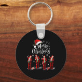 Grappige Trump Dans Kerstman Vrolijk Kerstfeest Sleutelhanger (Voorkant)