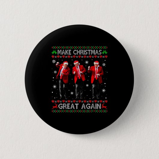 Grappige Trump-dans Maak Kerstmis weer geweldig Le Ronde Button 5,7 Cm (Voorkant)