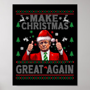 Grappige Trump-dans Prettig Kerstfeest Afzichtelij Poster