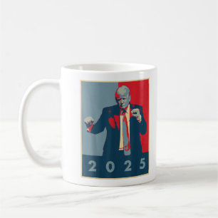 Grappige Trump-dans, Trump 2025 Pop Art-effect Koffiemok