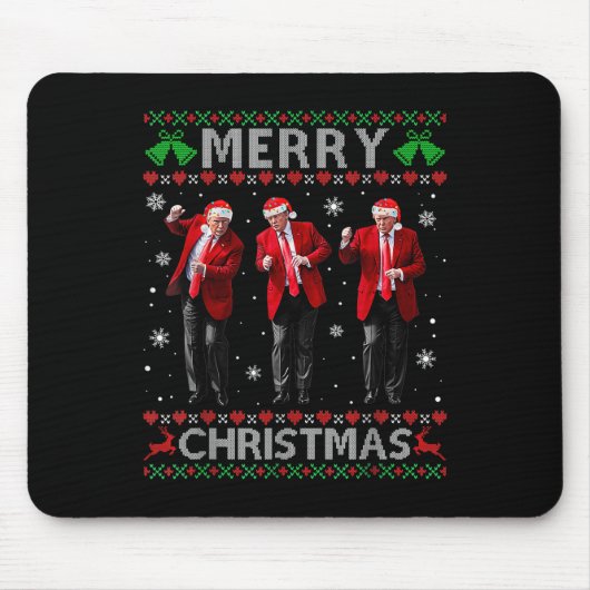 Grappige Trump Dans Vrolijke Kerst Lelijke Kerstmi Muismat (Voorkant)