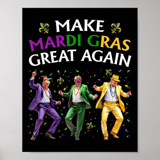 Grappige Trump Danst Om Mardi Gras Weer Groot Te M Poster (Voorkant)