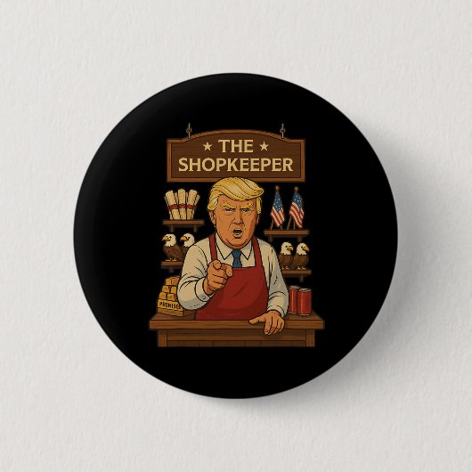 Grappige Trump de winkelier Ronde Button 5,7 Cm (Voorkant)