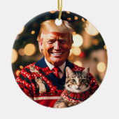 Grappige Trump | Donald Trump maakt katten weer ve Keramisch Ornament (Voorkant)
