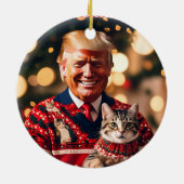 Grappige Trump | Donald Trump maakt katten weer ve Keramisch Ornament (Achterkant)