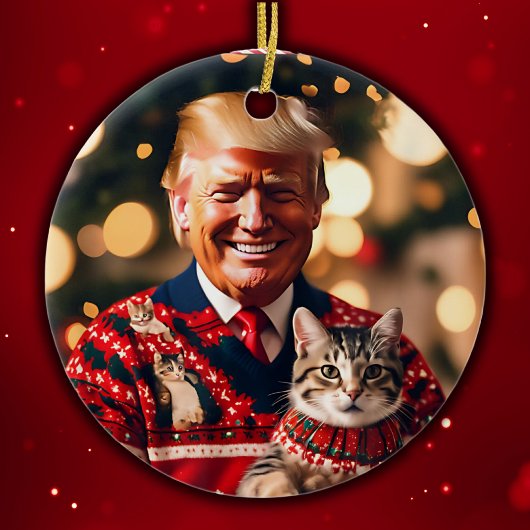 Grappige Trump | Donald Trump maakt katten weer ve Keramisch Ornament