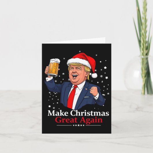 Grappige Trump Drink bier Maak Kerst 2024 Grea Kaart (Voorkant)