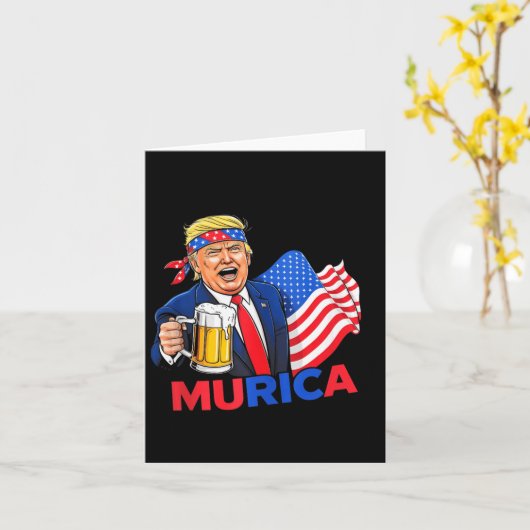 Grappige Trump Drink Bier T - shirts Maak Kerst 20 Kaart (Gele Bloem)
