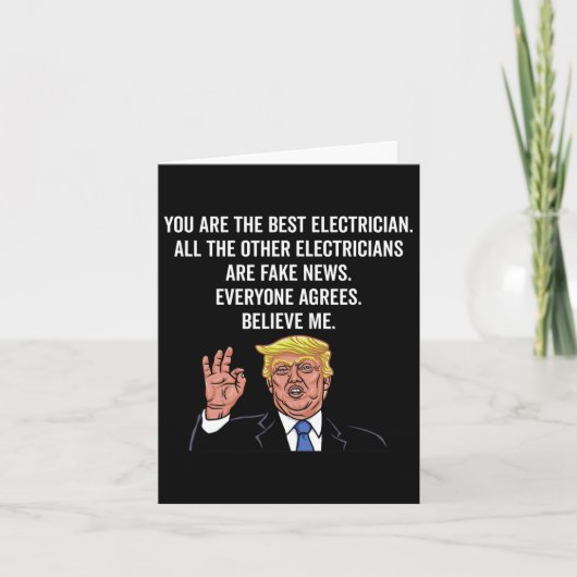 Grappige Trump elektricien lijnwerker Kaart (Voorkant)