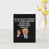 Grappige Trump elektricien Lineman Kaart (Gele Bloem)