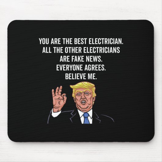 Grappige Trump elektricien Lineman Muismat (Voorkant)