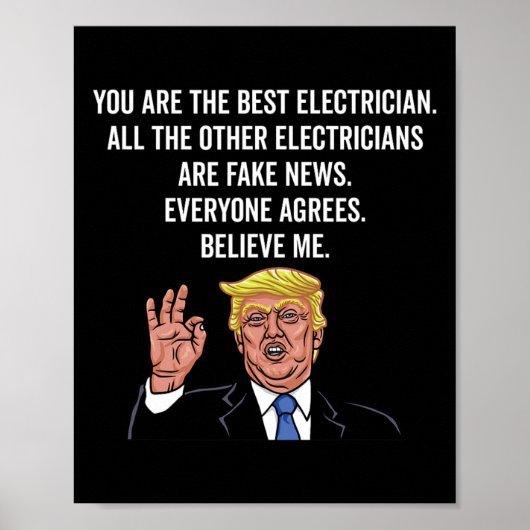 Grappige Trump elektricien Lineman Poster (Voorkant)