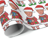 Grappige Trump Elf 2024 maken Kerstmis weer geweld Cadeaupapier (Rol Hoek)
