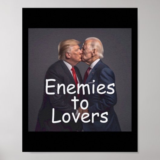 Grappige Trump en Biden zoenen Poster (Voorkant)