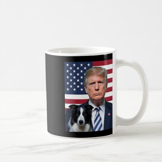Grappige Trump en Border Collie Dog Amerikaanse vl Koffiemok (Rechts)
