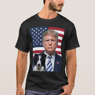 Grappige Trump en Border Collie Dog Amerikaanse vl T-shirt