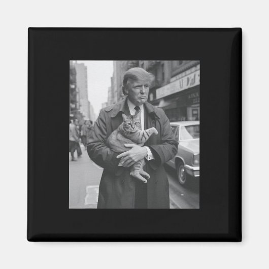 Grappige Trump en Cat Magneet (Voorkant)