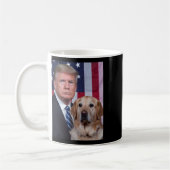 Grappige Trump en Golden Retriever hond Amerikaans Koffiemok (Links)
