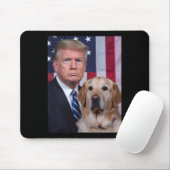 Grappige Trump en Golden Retriever hond Amerikaans Muismat (Met muis)