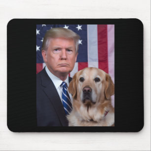 Grappige Trump en Golden Retriever hond Amerikaans Muismat