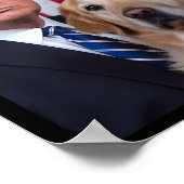 Grappige Trump en Golden Retriever hond Amerikaans Poster (Hoek)