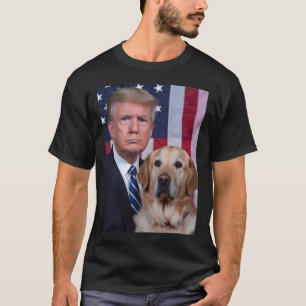 Grappige Trump en Golden Retriever hond Amerikaans T-shirt